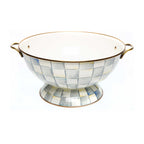 Mackenzie-Childs Sterling Check, Grey and White Checked Enamel Everything Bowl