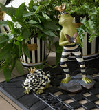 Courtly Check Frog Hide-a-key in a garden