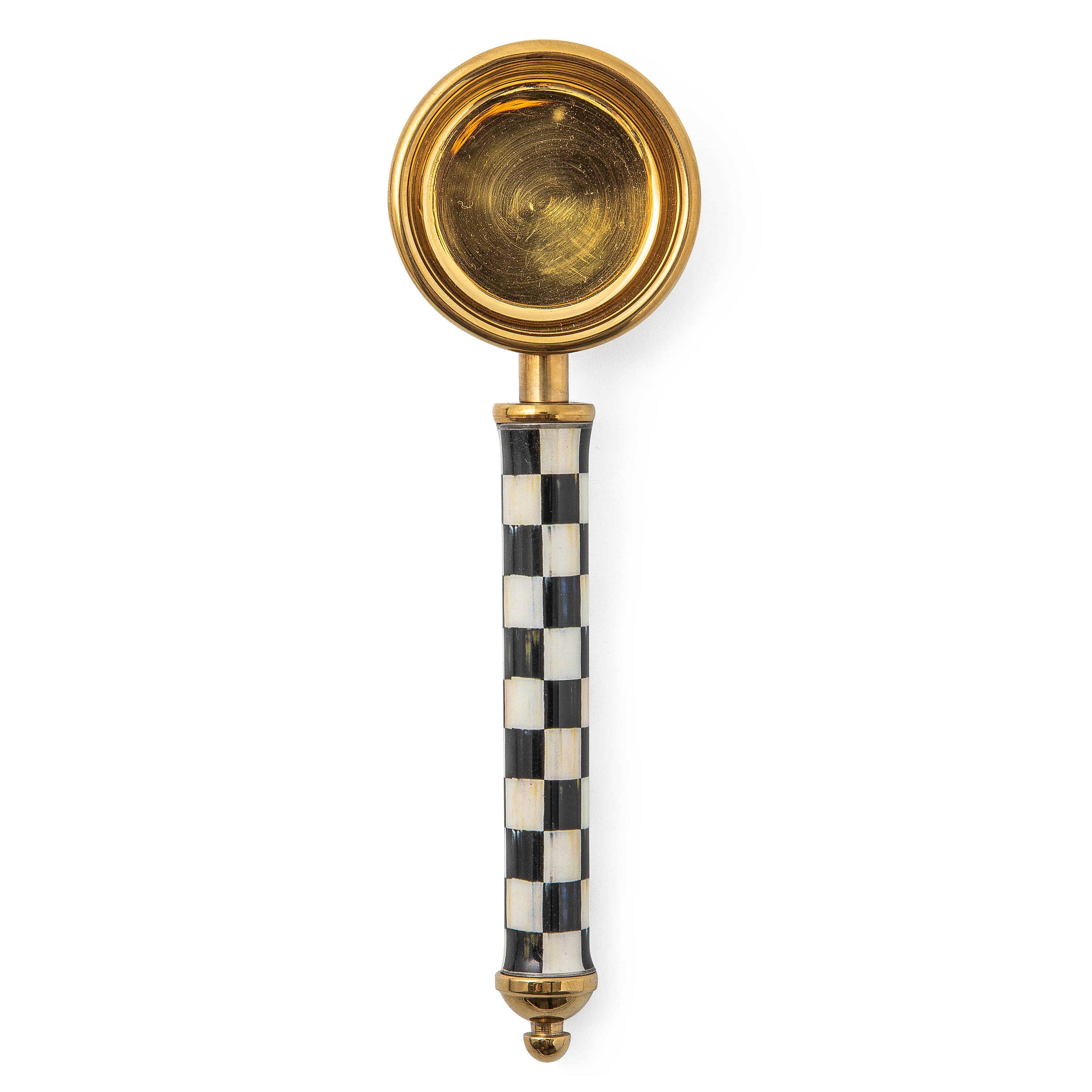 Mackenzie-Childs Courtly Check, Black and White Checked Supper Club Gold Coffee Scoop