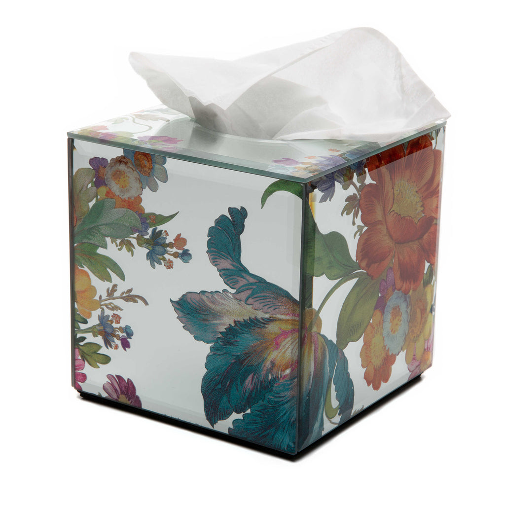 Mackenzie-Childs Flower Market, Floral Patterned Reflections Boutique Tissue Box Cover