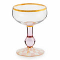 Mackenzie-Childs Rosy Check, pink and white checked coupe glass