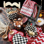 Mackenzie-Childs Courtly Check, Black and White Checked Enamel Recipe Box