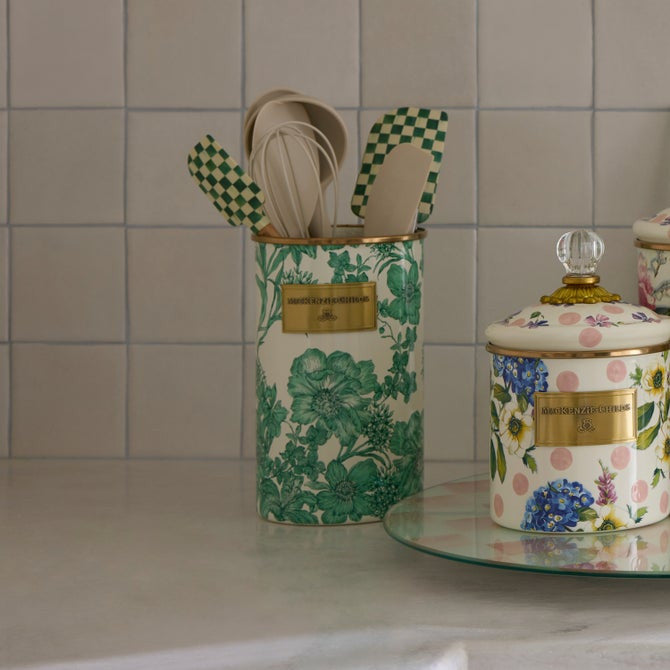 MacKenzie-Childs Emerald English Garden Utensil Holder