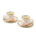 Mackenzie-Childs Rosy Check, pink and white checked espresso cup and saucer