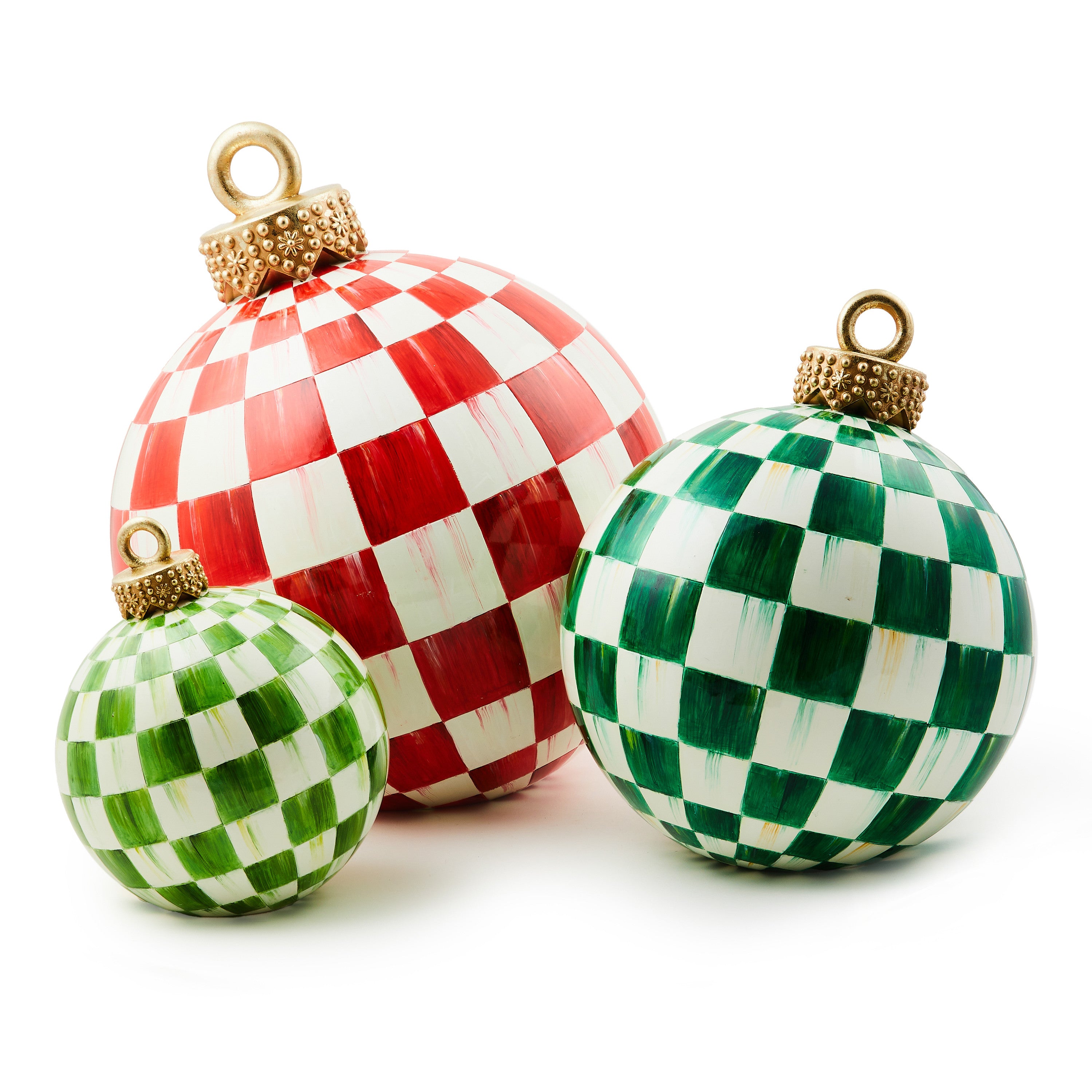 Mackenzie-Childs Red and White Check Tabletop Ornament