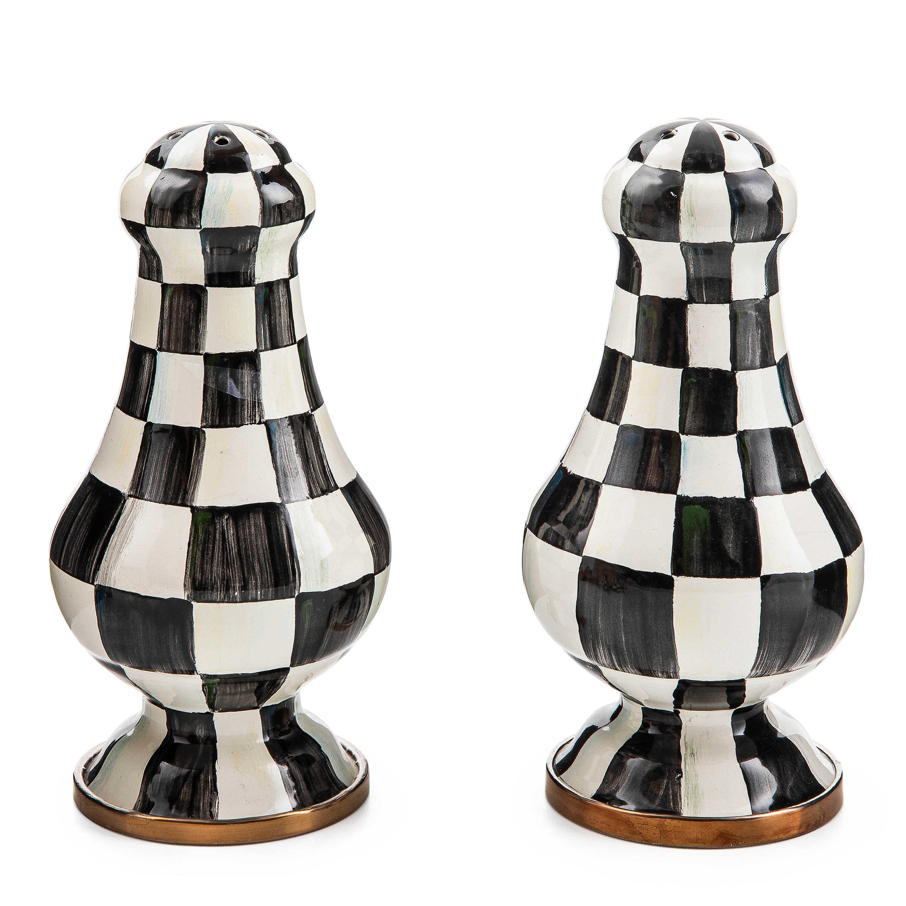 MacKenzie-Childs Courtly Check Enamel Salt and Pepper Shakers