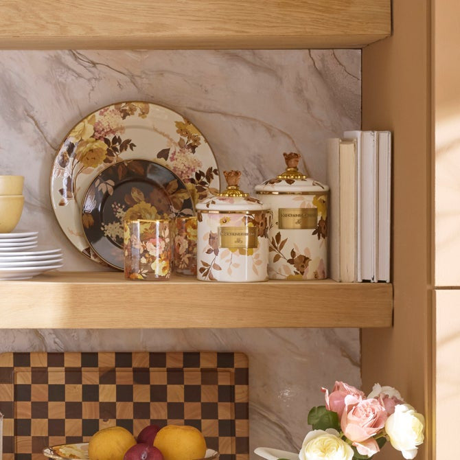 Wild Rose White Medium Canister