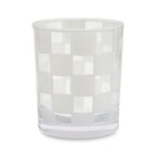 White Check Acrylic Tumblers, Set of 4