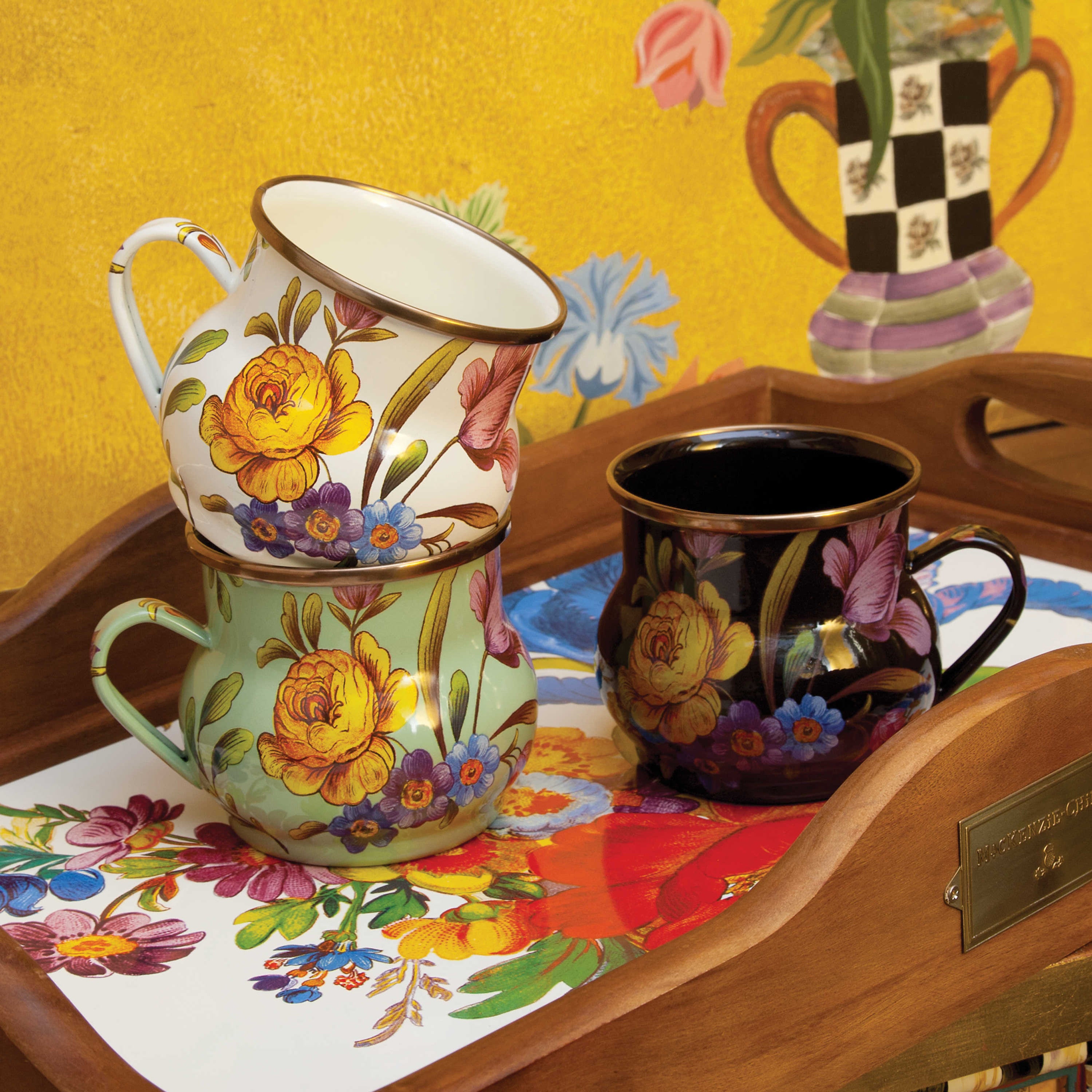 Mackenzie-Childs Flower Market, Floral Patterned Mug - White