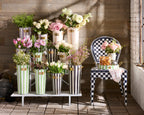 Courtly Stripe Flower Buckets, Set of 3