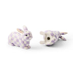 Violet Check Bunny Salt And Pepper Set