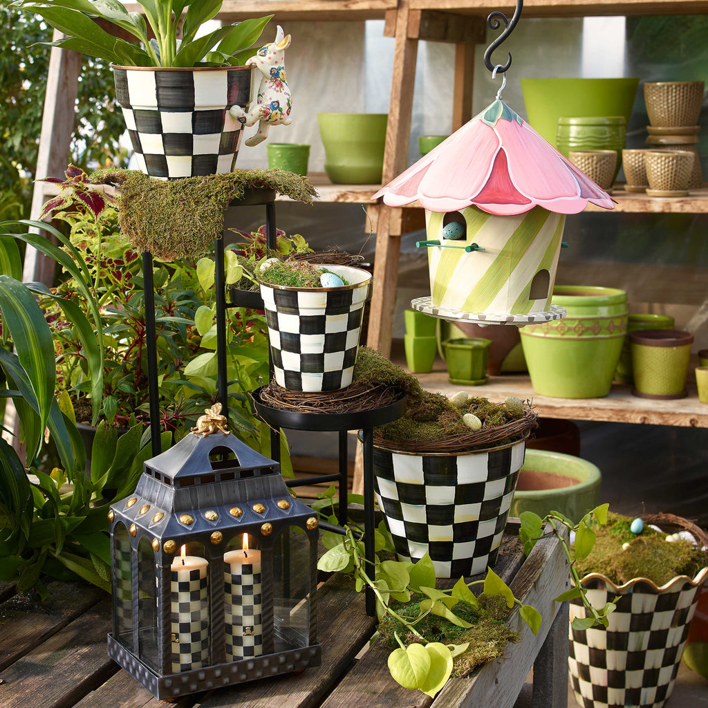 MacKenzie-Childs, Hand Painted Hollyhock Birdhouse