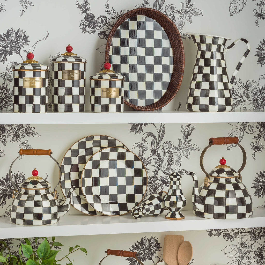 MacKenzie-Childs Courtly Check Enamel Salt and Pepper Shakers