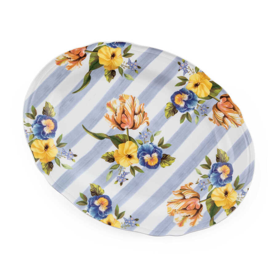 Mackenzie-Childs Wildflowers Serving Platter - Blue