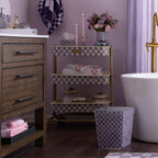 Violet Check 3-Tier Kitchen Cart