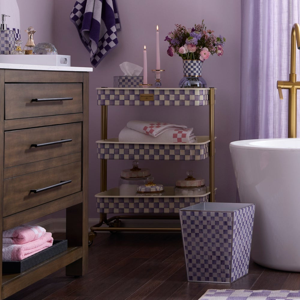 Violet Check 3-Tier Kitchen Cart