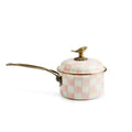 Mackenzie-Childs Rosy Check, pink and white checked 2.5qt saucepan