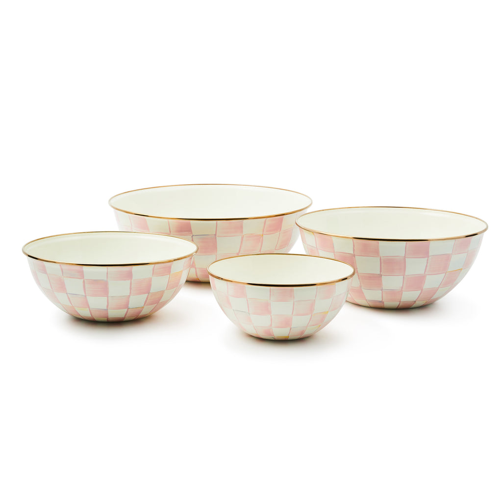 Mackenzie-Childs Rosy Check, pink and white checked medium everyday bowl