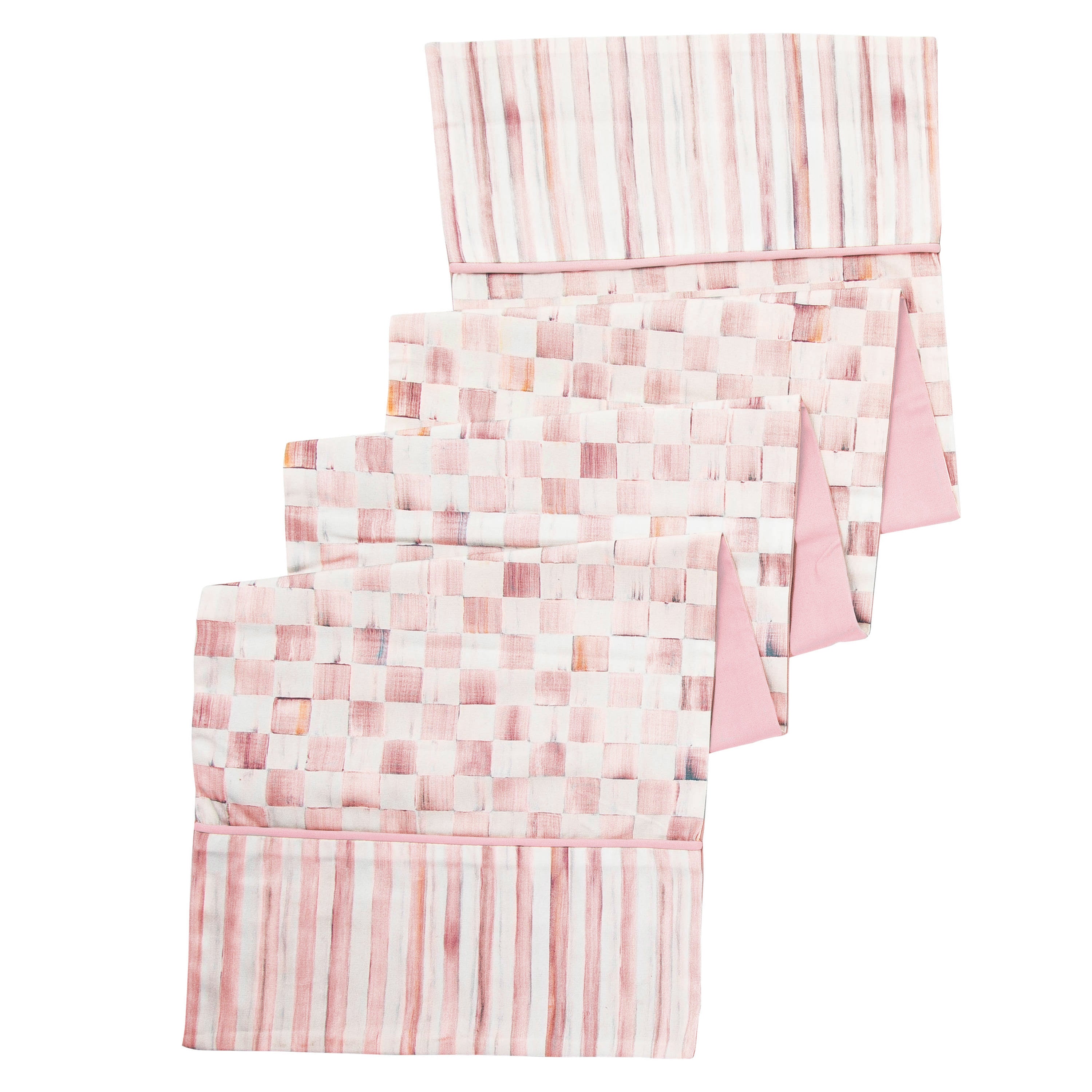 Mackenzie-Childs Rosy Check, pink and white checked table runner