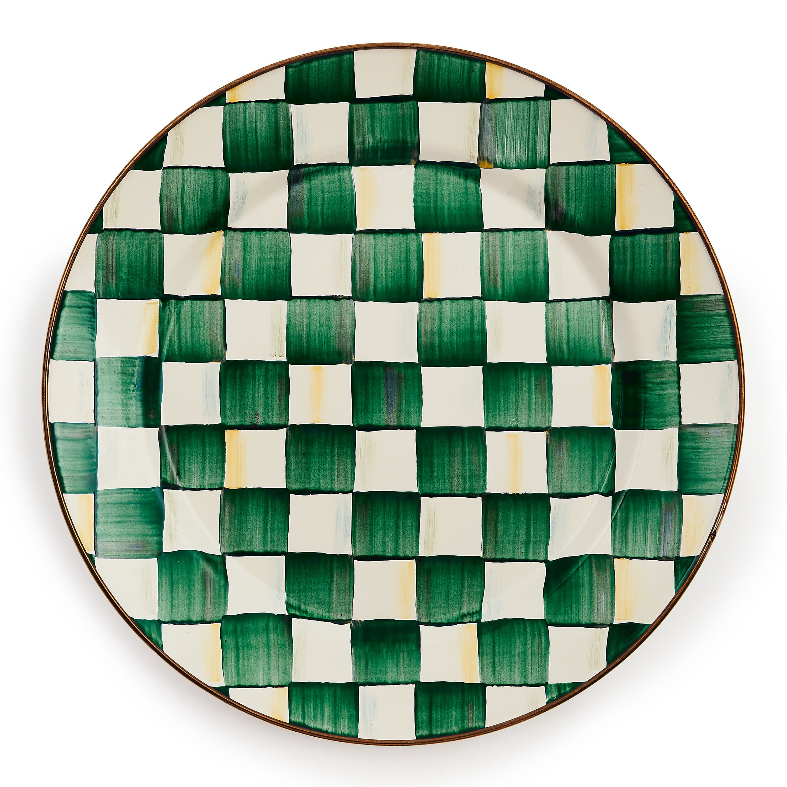 Mackenzie-Childs Emerald Check, Green checked charger plate