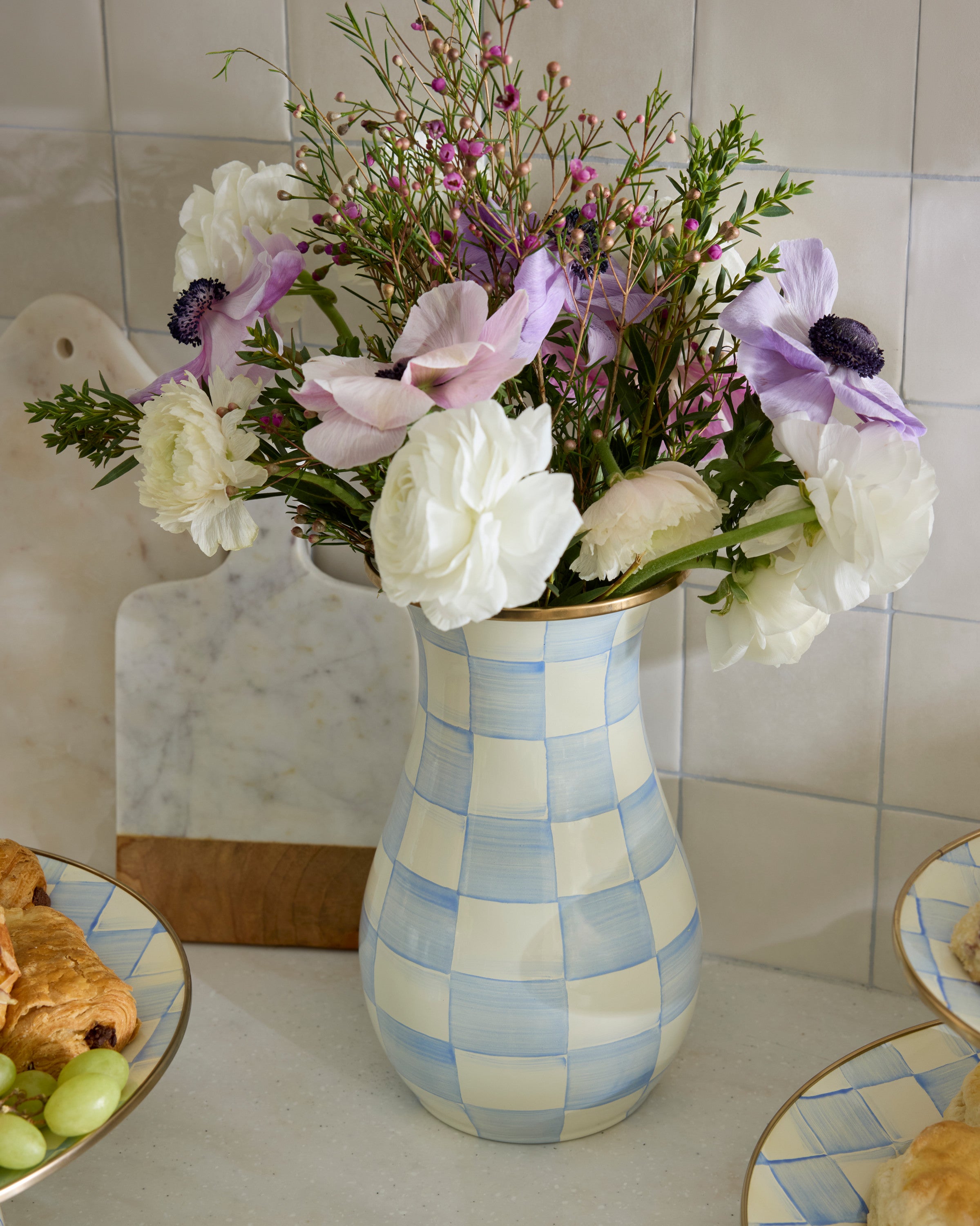 Sky Check Tall Vase