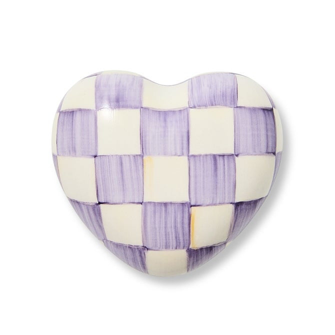 Violet Check Heart Knob