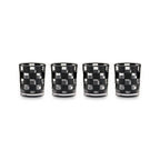 Black Check Acrylic Tumblers, Set of 4