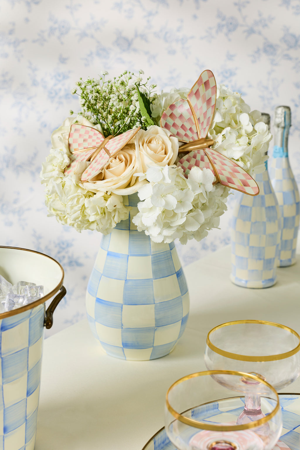 Sky Check Tall Vase
