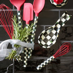 Mackenzie-Childs Courtly Check, Black and White Checked Enamel Spoon Rest