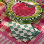 MacKenzie-Childs Emerald Check Cocktail Paper Napkins