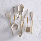Mackenzie-Childs Mocha Check, brown and white checked spoon
