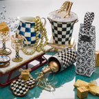 Mackenzie-Childs Courtly Check, Black and White Checked 3260 Wine Cooler