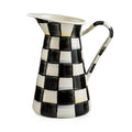 Mackenzie-Childs Courtly Check, Black and White Checked Enamel Practical Pitcher - Medium