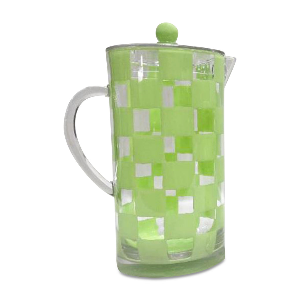 Green Check Acrylic Pitcher