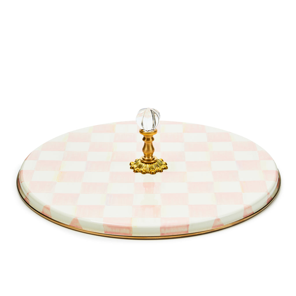 Mackenzie-Childs Rosy Check, pink and white checked cheese course