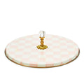 Mackenzie-Childs Rosy Check, pink and white checked cheese course