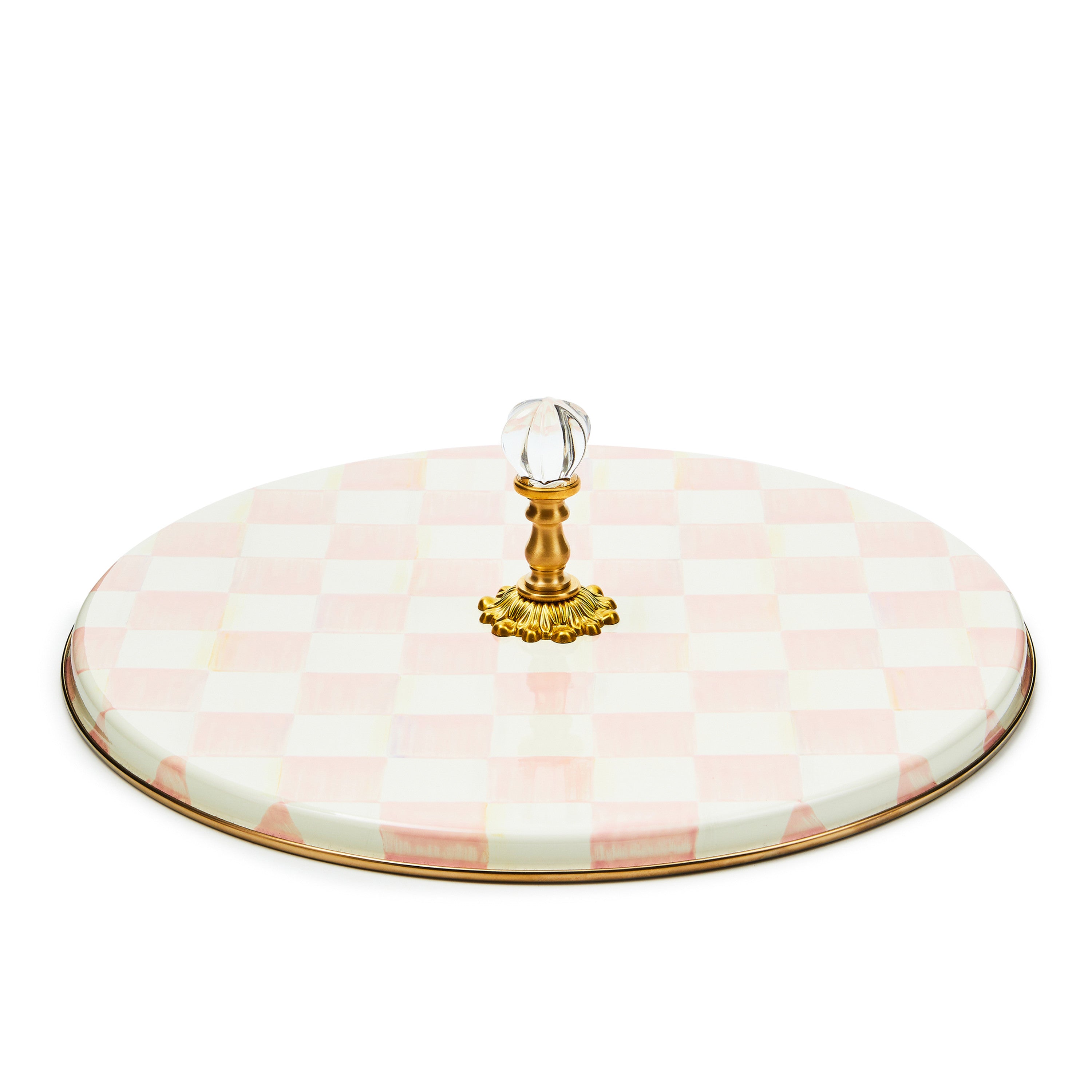 Mackenzie-Childs Rosy Check, pink and white checked cheese course