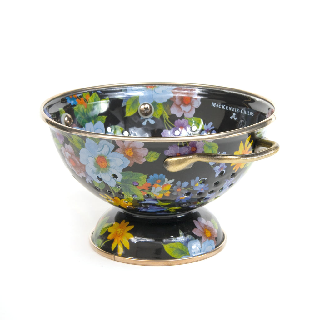 Mackenzie-Childs Flower Market, Floral Patterned Small Colander - Black