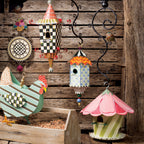 MacKenzie-Childs, Hand Painted Hollyhock Birdhouse