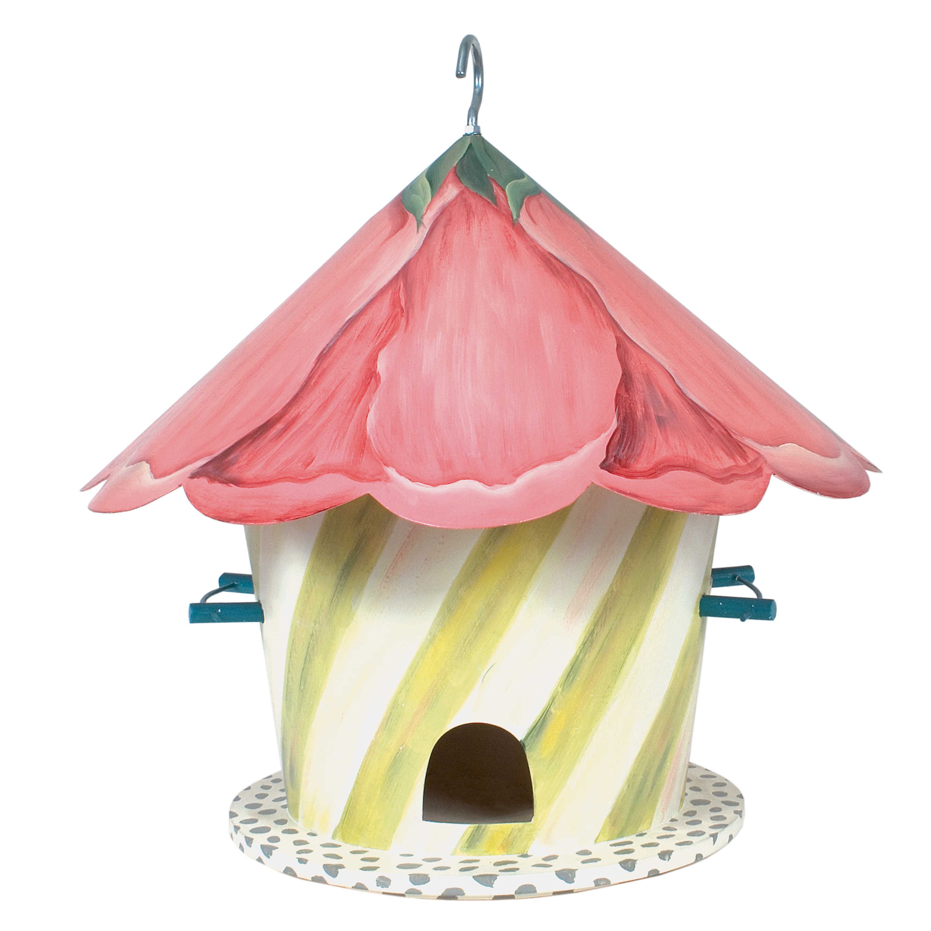 MacKenzie-Childs, Hand Painted Hollyhock Birdhouse