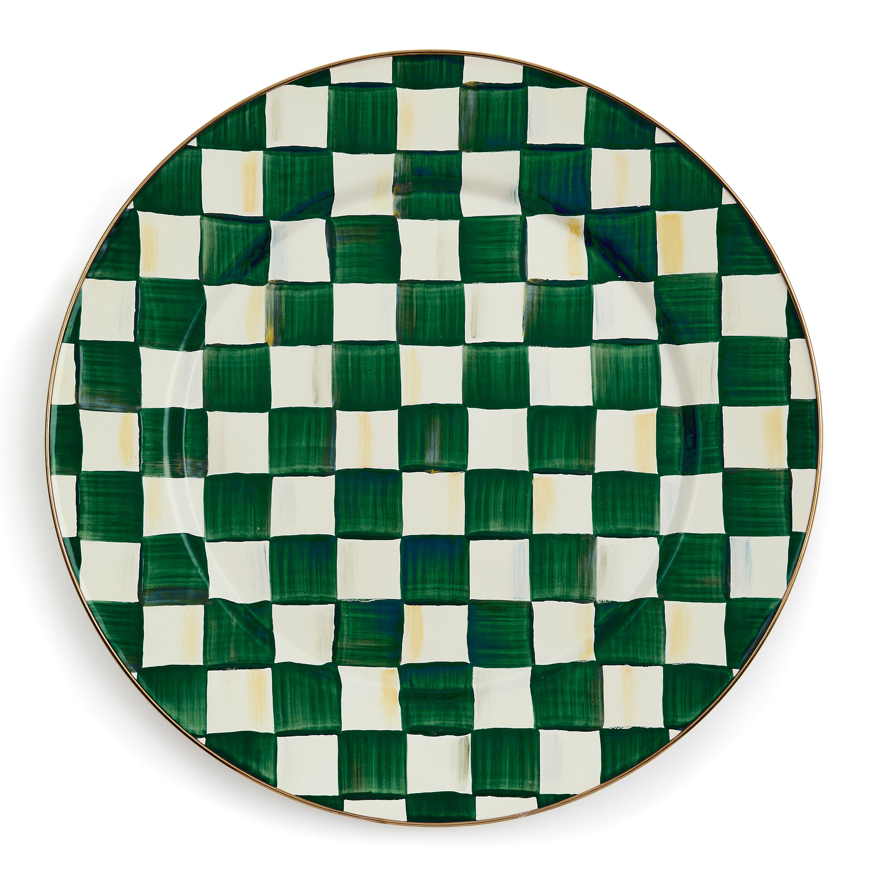 Mackenzie-Childs Emerald Check, Green and white checked serving platter