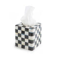 Mackenzie-Childs Courtly Check, Black and White Checked Enamel Boutique Tissue Box Cover