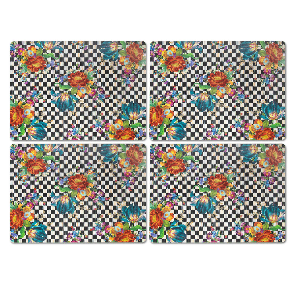 MacKenzie-Childs Courtly Flower Market Cork Back Placemats - Set of 4