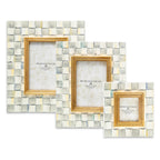Mackenzie-Childs Sterling Check, Grey and White Checked Photo Frame 2.5" x 3"