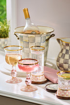 MacKenzie-Childs Rosy Check Highball Glass - Set of 2