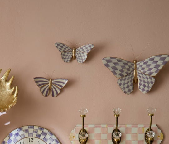 Violet Butterfly Wall Decor Duo