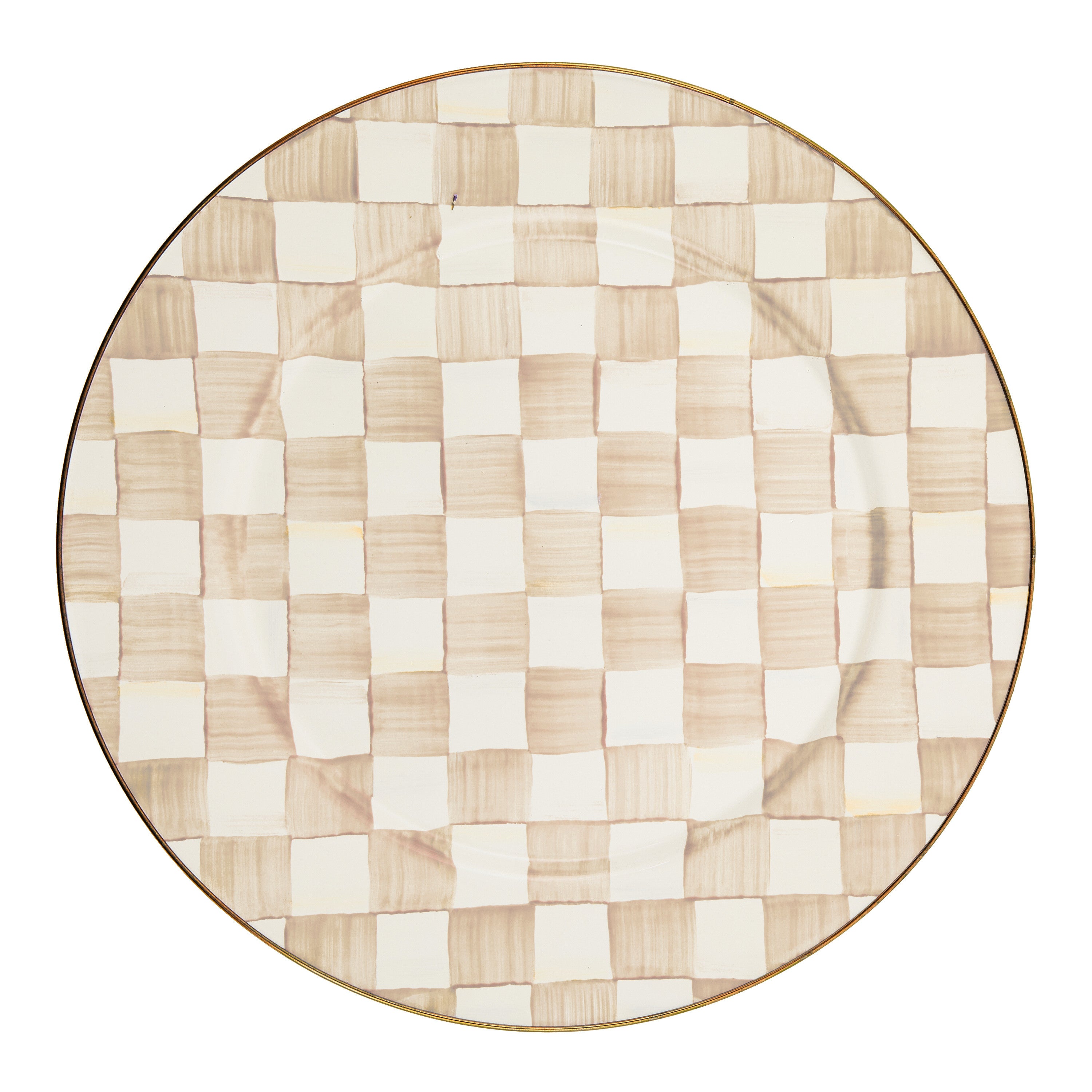 Mackenzie-Childs Mocha Check, brown and white checked serving platter