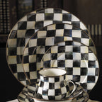 Mackenzie-Childs Courtly Check, Black and White Checked Enamel Charger/Plate