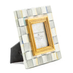Mackenzie-Childs Sterling Check, Grey and White Checked Photo Frame 2.5" x 3"
