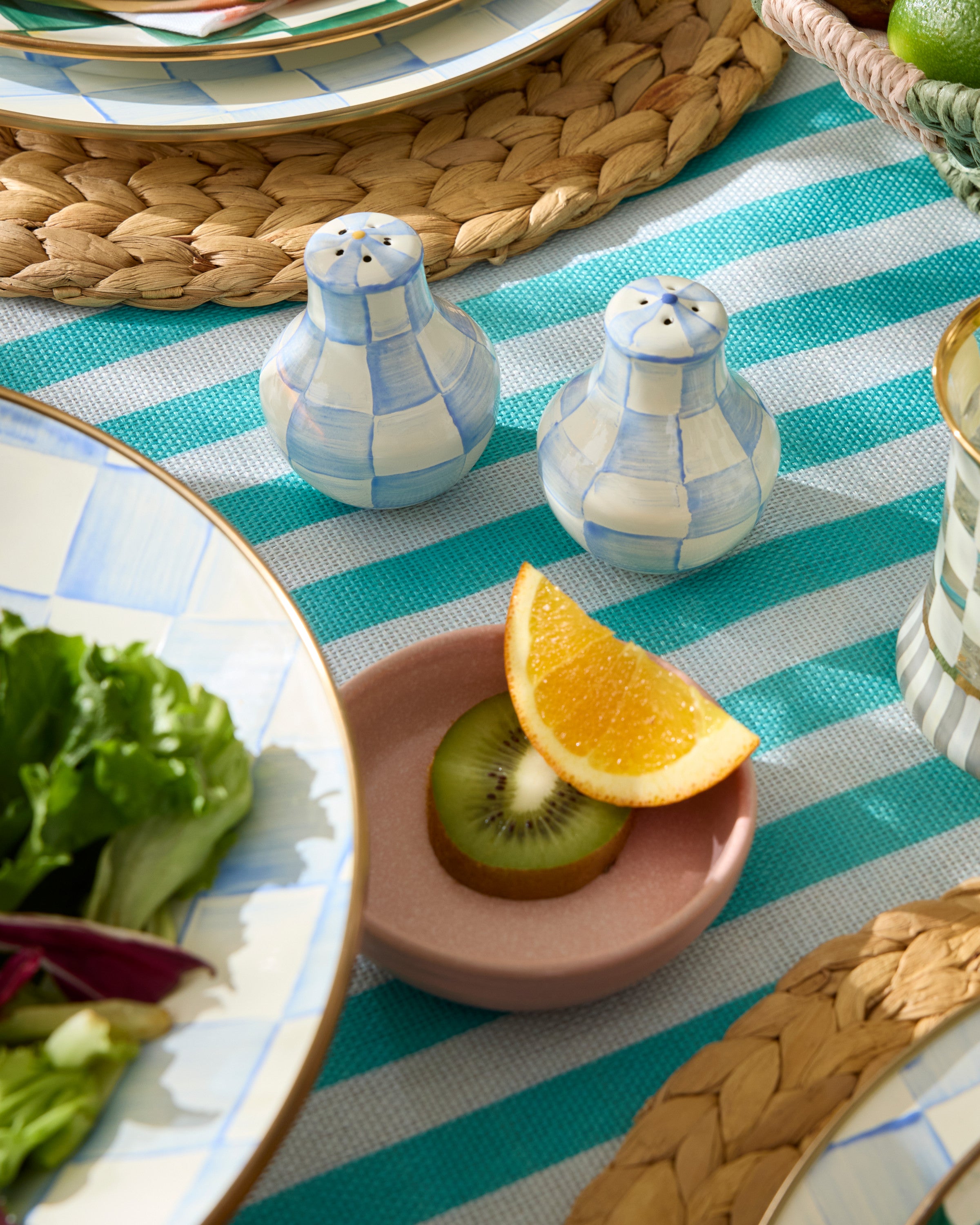 Sky Check Salt & Pepper Shakers
